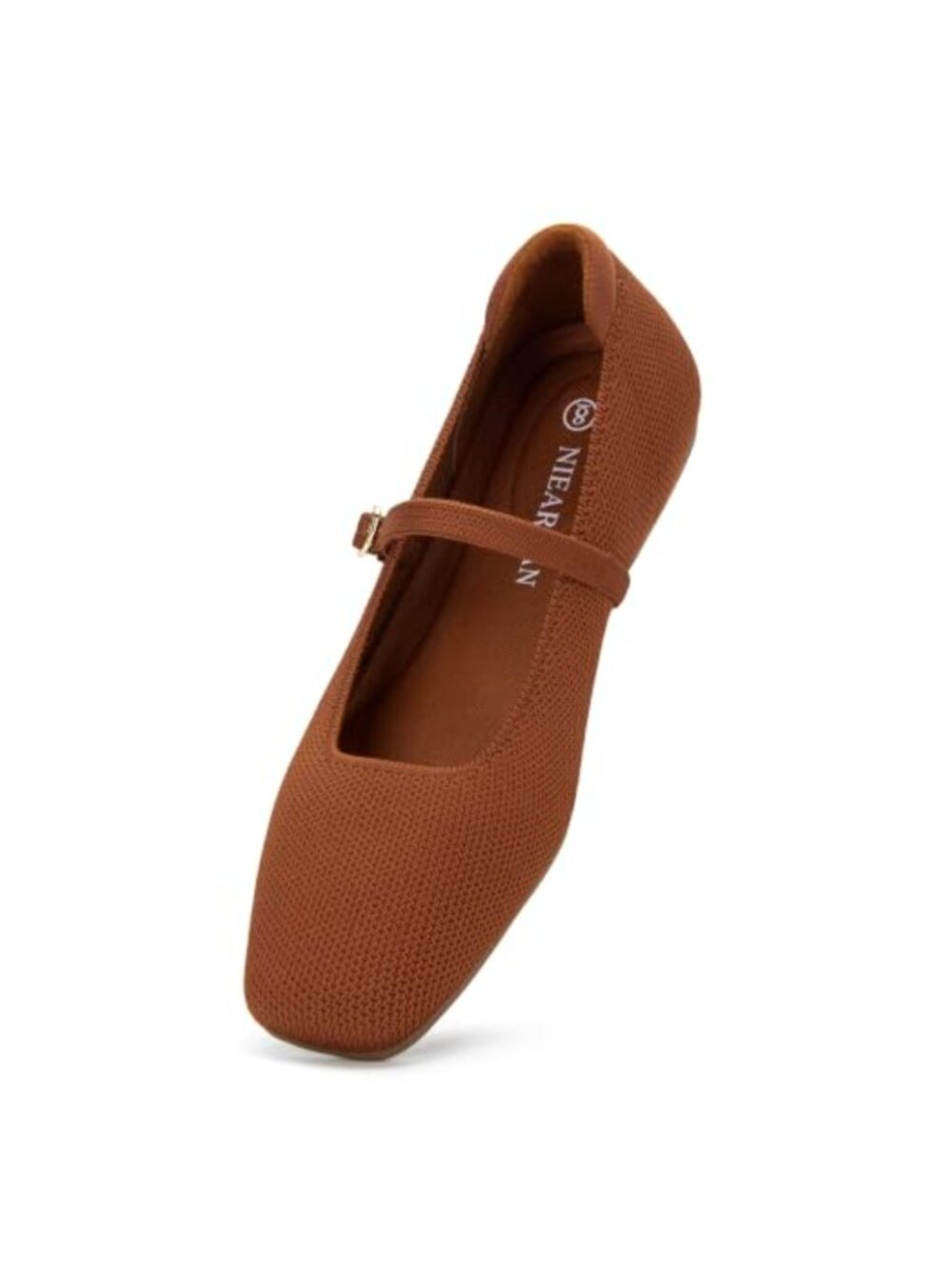 Women's Knit Square Toe Slip On Ballet Flats Mary Jane Comfort Walking Shoes